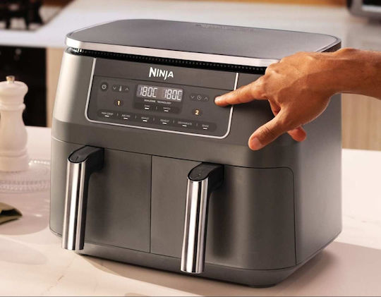 Ninja Air Fryer with Double Detachable Bucket 7.6lt Gray DZ300EU