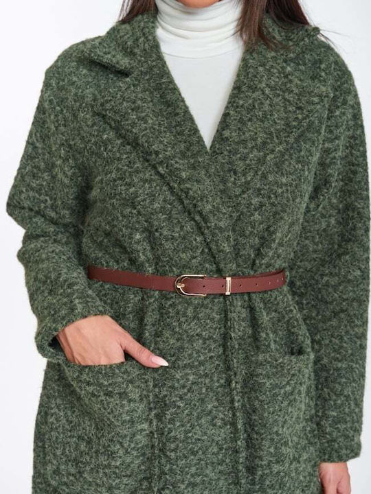 Къдрав Дамско Khaki Палто