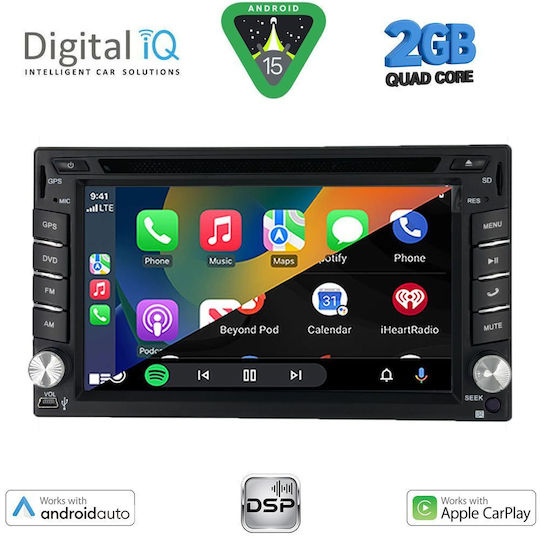 Digital IQ Ηχοσύστημα Αυτοκινήτου 2004 (Bluetooth/USB/WiFi/GPS/Apple-Carplay/Android-Auto) με Οθόνη Αφής 6.5"