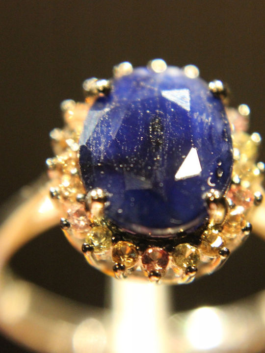 925 Silver Ring Size 19.5 Sapphires Songea Blue Natural Sapphire