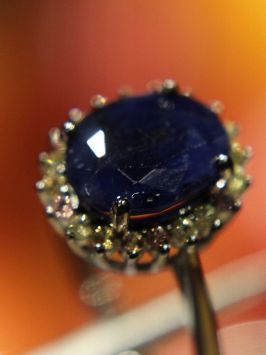 925 Silver Ring Size 19.5 Sapphires Songea Blue Natural Sapphire