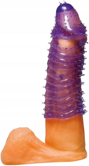 Seven Creations Super Stretch Silicone Sleeve Penis Extension Purple 15cm