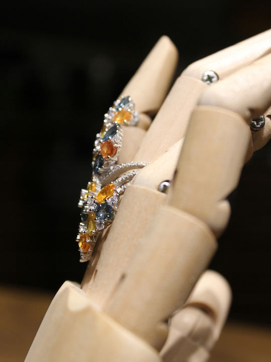 Songea Padparadscha Saphir Zirkon Ring Größe 17
