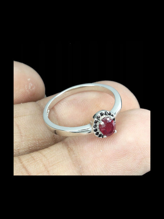 Delicate Natural Ruby Spinel Ring Size 17