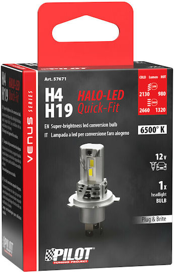 Lampa Λάμπα Αυτοκινήτου Halo Venus Series H19 / H4 / P43T LED 12V 21W
