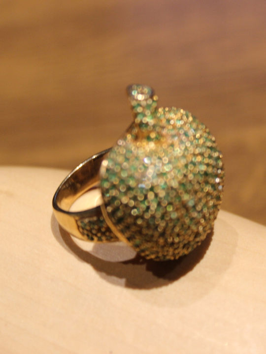 Silver Apple Ring Tsavorite R15 Silver Apple Ring Tsavorite R15