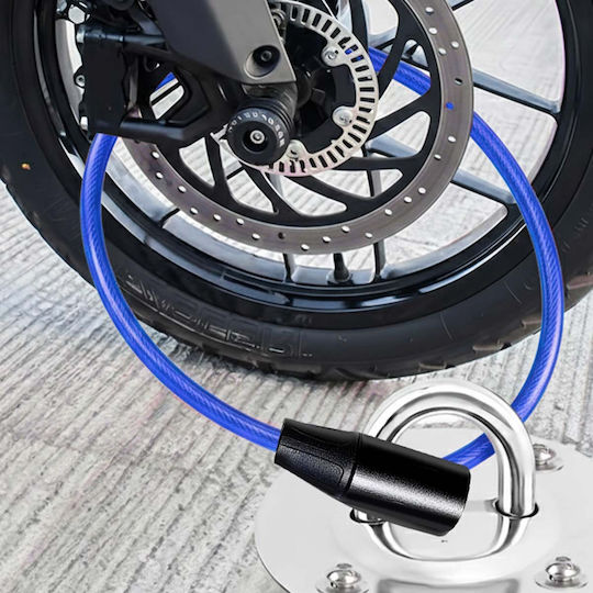 Avizar Cablu Antifurt Cilindric cu Cheie pentru Biciclete Trotinete Albastru
