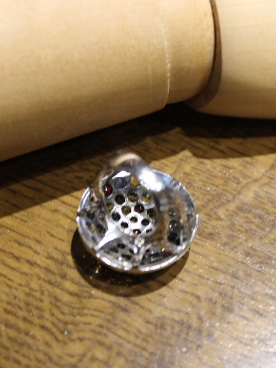925 Silver Ring Rubies Sapphires Size 10