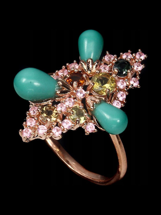 Silver Ring Natural Tourmalines 925 17 Silver Ring Natural Tourmalines 925 17