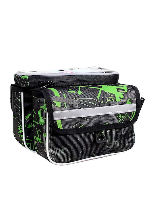 Avizar Waterproof Bike Smartphone Holder Frame Bag Black Green Avizar Waterproof Bike Smartphone Holder Frame Bag Black Green