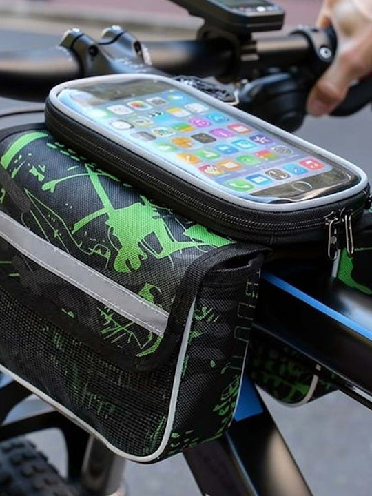 Avizar Wasserdichte Fahrrad Handy-Halterung Rahmen Tasche Schwarz Grün
