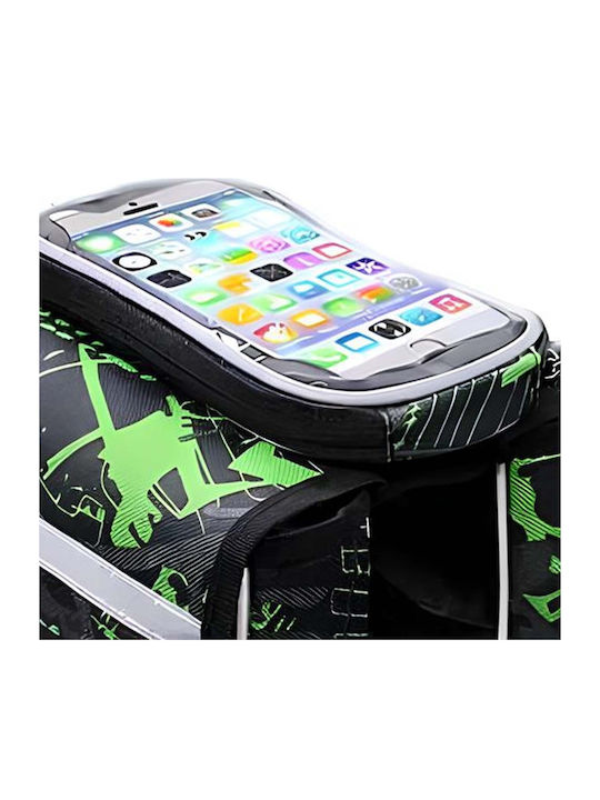 Avizar Wasserdichte Fahrrad Handy-Halterung Rahmen Tasche Schwarz Grün