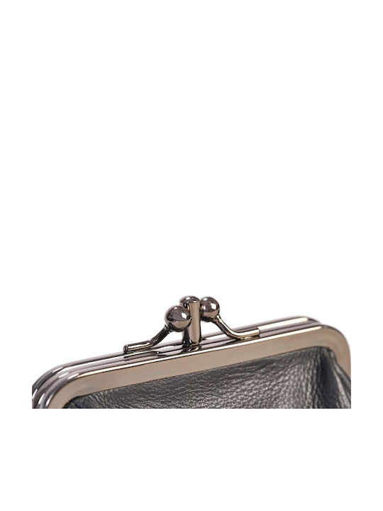 Small Leather Women's Wallet Coins Black