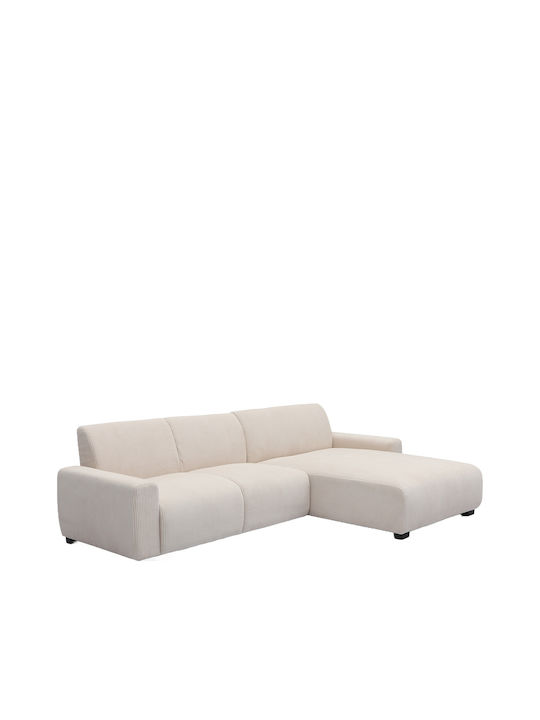 Triana Corner Couch Bed with Reversible Angle Beige 287x161x71cm