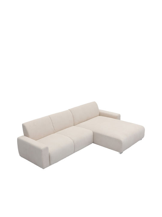 Triana Corner Couch Bed with Reversible Angle Beige 287x161x71cm