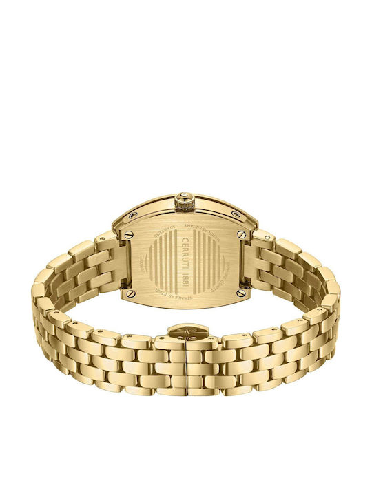 Cerruti Crystals Ceas de Damă cu Auriu Brățară Metalică