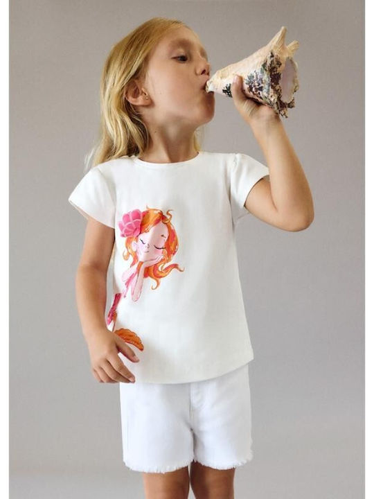 Kinder-Shorts/Bermudas Stoff Weiß