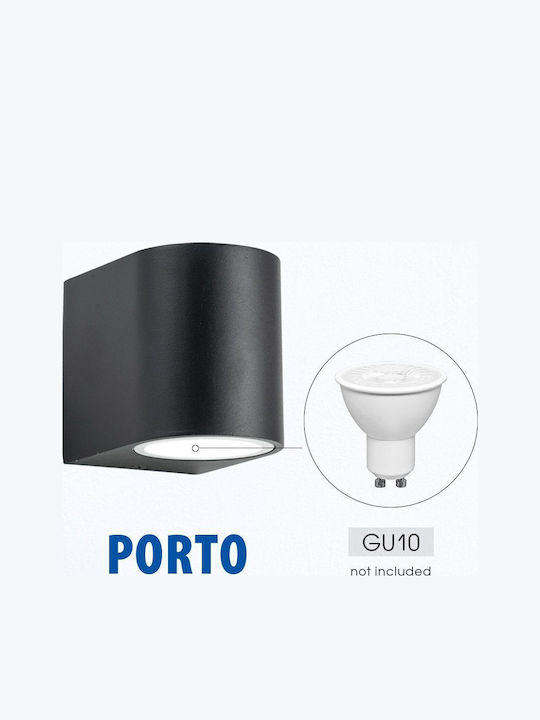 Vivalux Porto/R Wall-Mounted Outdoor Spot Light GU10 IP44 6.8x8x9.2εκ.
