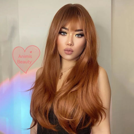 Animis Beauty Περούκα με Συνθετική Τρίχα σε Χάλκινο Χρώμα 65cm