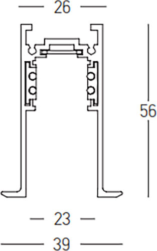 Magnetic Rail Recessed Track 23mm 100x3.9x5.6cm N 2084g-1
