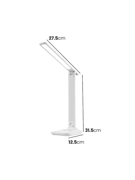 Avizar 7w Led Desk Lamp 2000 Hours 3 Adjustable Foldable Temperatures White