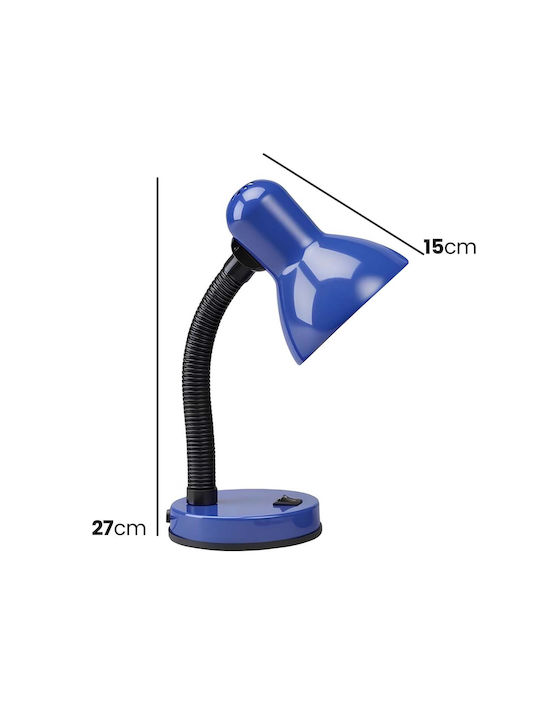 Avizar Adjustable Table Lamp Compatible E27 40w Flexible Arm Switch Black Blue