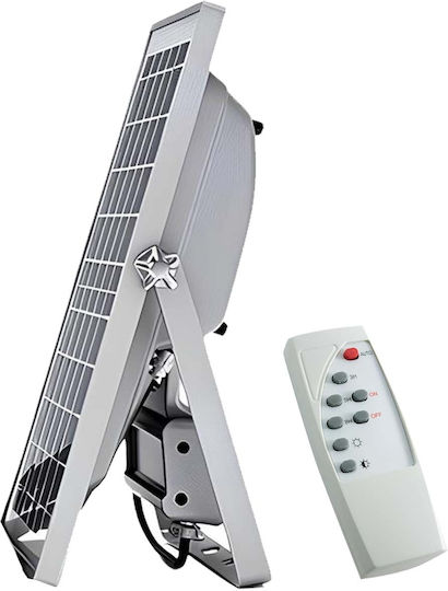 Avizar Proiector Led Solar 10w Ip67 Panou Solar Separat Telecomanda Negru Transparent