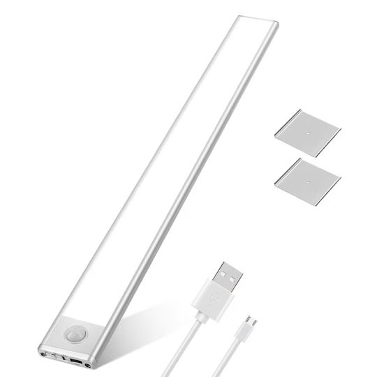 Dasbo Lampă Slim Led Cu Senzor De Mișcare Montare Magnetică Leduri Puternice Wireless Usb Reîncărcabilă Baterie Alb Cald Alb Rece 3 Moduri De Iluminare 3000k-6000k Bucătărie Hol Dressing Garaj Lungime 60 Cm