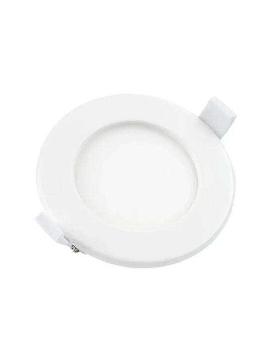 Optonica Round Metallic Recessed Spot with Integrated LED and Adjustable White Light White 11.5x11.5cm. 1pcs
