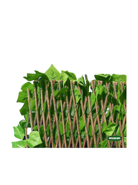 Grasher Artificial Foliage in Trellis with double leaf and wooden pergola 1x2m
