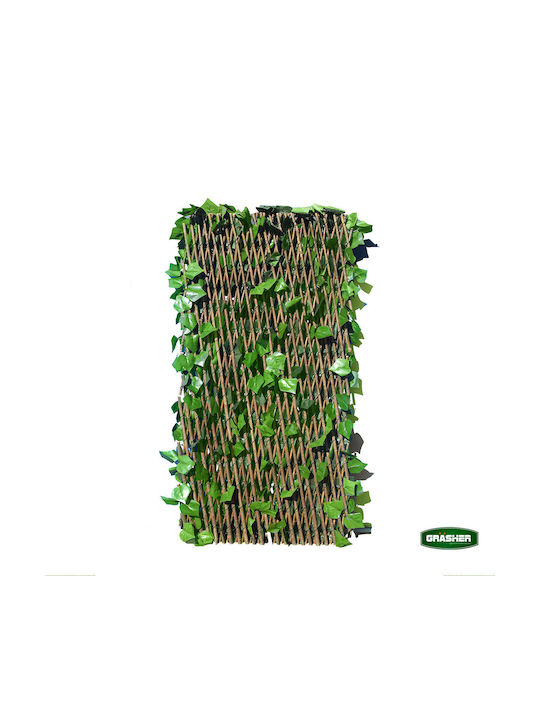 Grasher Artificial Foliage in Trellis with double leaf and wooden pergola 1x2m