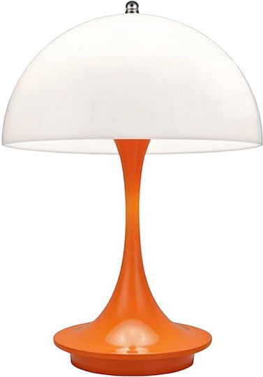 Avizar Rechargeable Usb-c Touch Led Mushroom Lamp Desk Orange