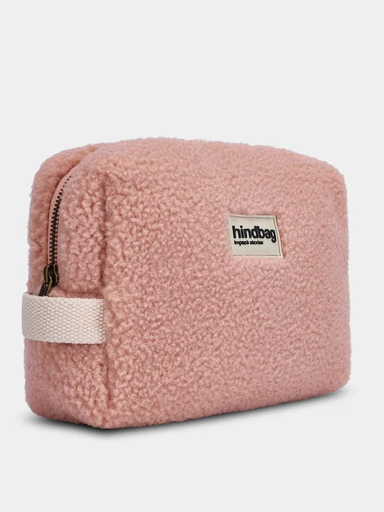 Hindbag Kulturbeutel Leon Teddy Rosa Kulturbeutel Faux Fur Reißverschluss