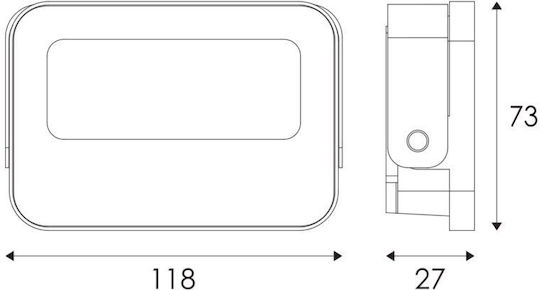 Aca Στεγανός Προβολέας LED 10W Ρυθμιζόμενο Λευκό IP66