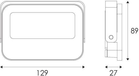Aca Στεγανός Προβολέας LED 20W Ψυχρό Λευκό 6500K IP66