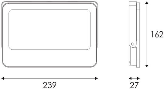 Aca Στεγανός Προβολέας LED 100W Ψυχρό Λευκό 6500K IP66