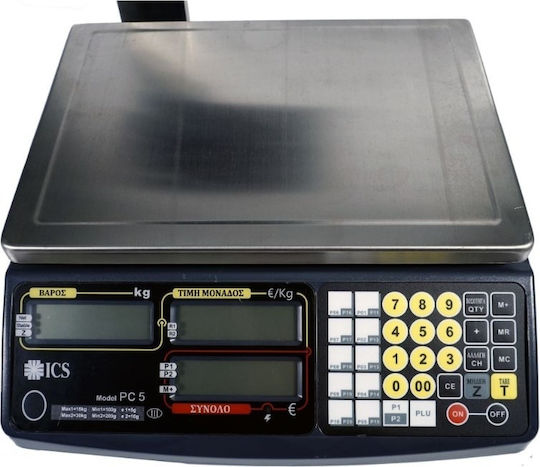 ICS Electronic Retail Scale with Column with Weighing Capacity of 30kg