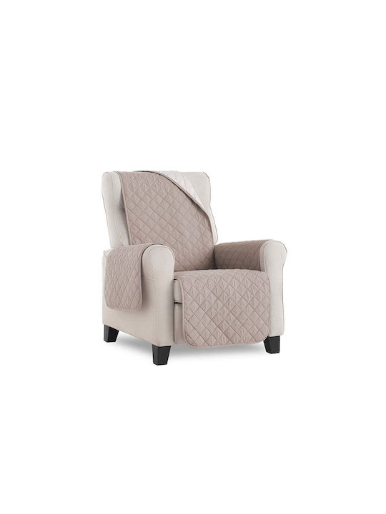 Sofazip Elastische Abdeckung für Fünfsitzer-Sofa Cappuccino - Ivory 240εκ. 1Stück SZMATCAIV