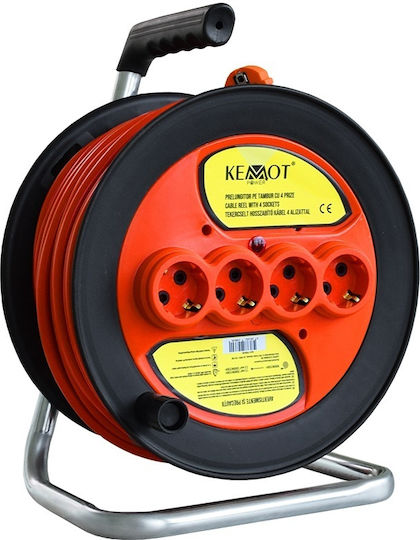 Cablu de prelungire 4 locuri cu cablu de 50m Diametru 3 x 2.5mm² Neagră