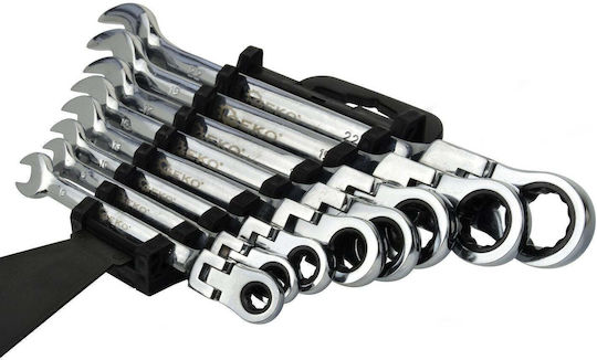 Geko Deutsche Polygon-Schlüssel Flexible Kopf Kasten 8-22mm 8 Stück