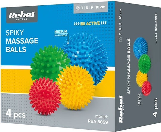Set Sensory Massage Balls Spikes 4 Balls Rebel Active