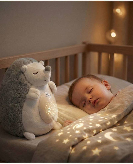 Moni Sleep Toy Projector Hedgehog made of Fabric with White Noise and Light for 0++ Months