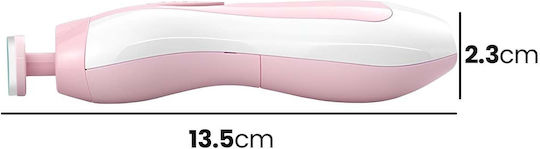 Avizar Electric Rotating Baby Nail Trimmer Set Led 6 Tips White Pink