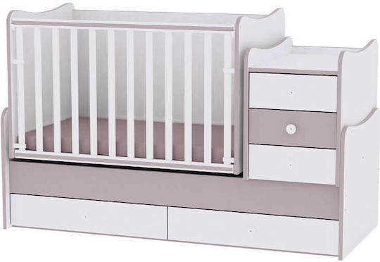 Lorelli Pătuț Bebeluși Multifuncțional Maxi Plus Alb și Cappuccino pentru Saltea 62x110cm