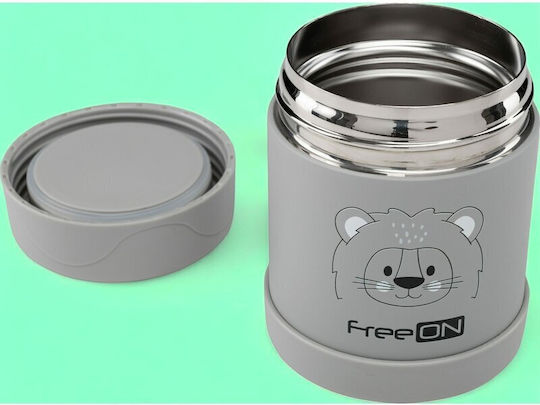 FreeOn Lion Grey Baby Stainless Steel Food Thermos 350ml