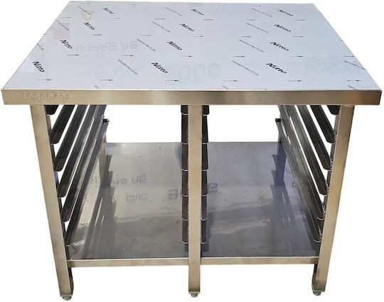 Lappas Ανοξείδωτο Τραπέζι Μ85xΒ80xΥ70cm