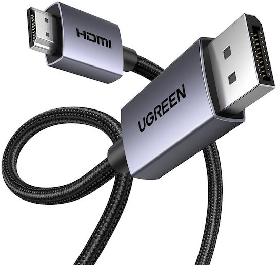 Ugreen Cable DisplayPort male - HDMI male 3m Μαύρο