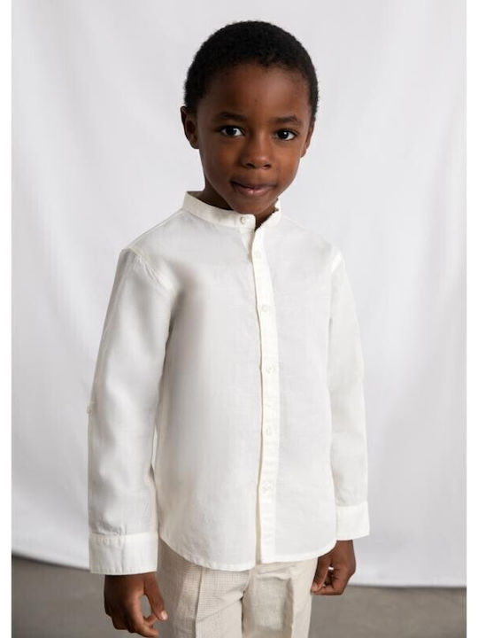Kids One Color Long-Sleeved Ecru Shirt