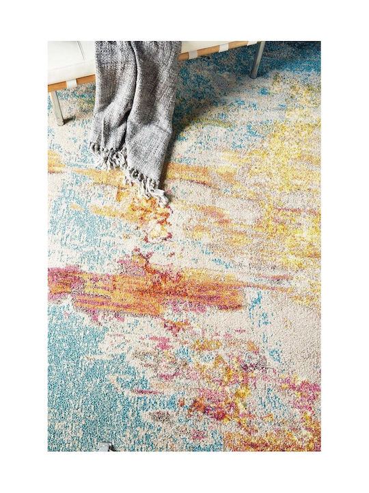 Rug Round Aqua Multi