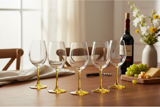 Domumart Set Gläser für Weißwein aus Kristall in Weiß Farbe Mit Stiel 350ml 6Stück